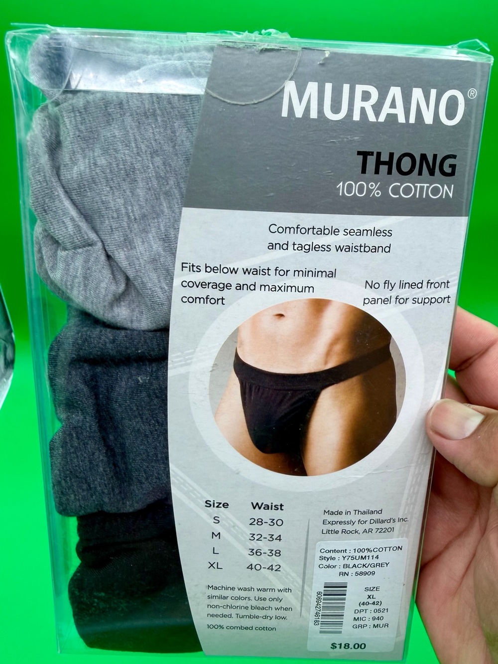 Murano Men's Cotton Thong - Picture 2 of 3